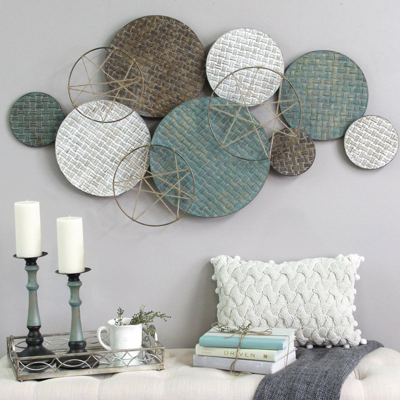 Gracie Oaks Woven Texture Metal Plate Wall Decor & Reviews | Wayfair